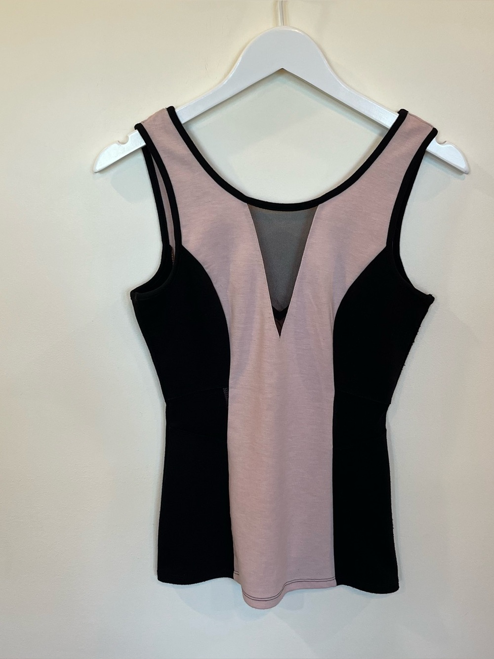 Vintage Wet Seal Colorblock Tank Top Size Small Double V Neck Y2K Mesh - Picture 1 of 5